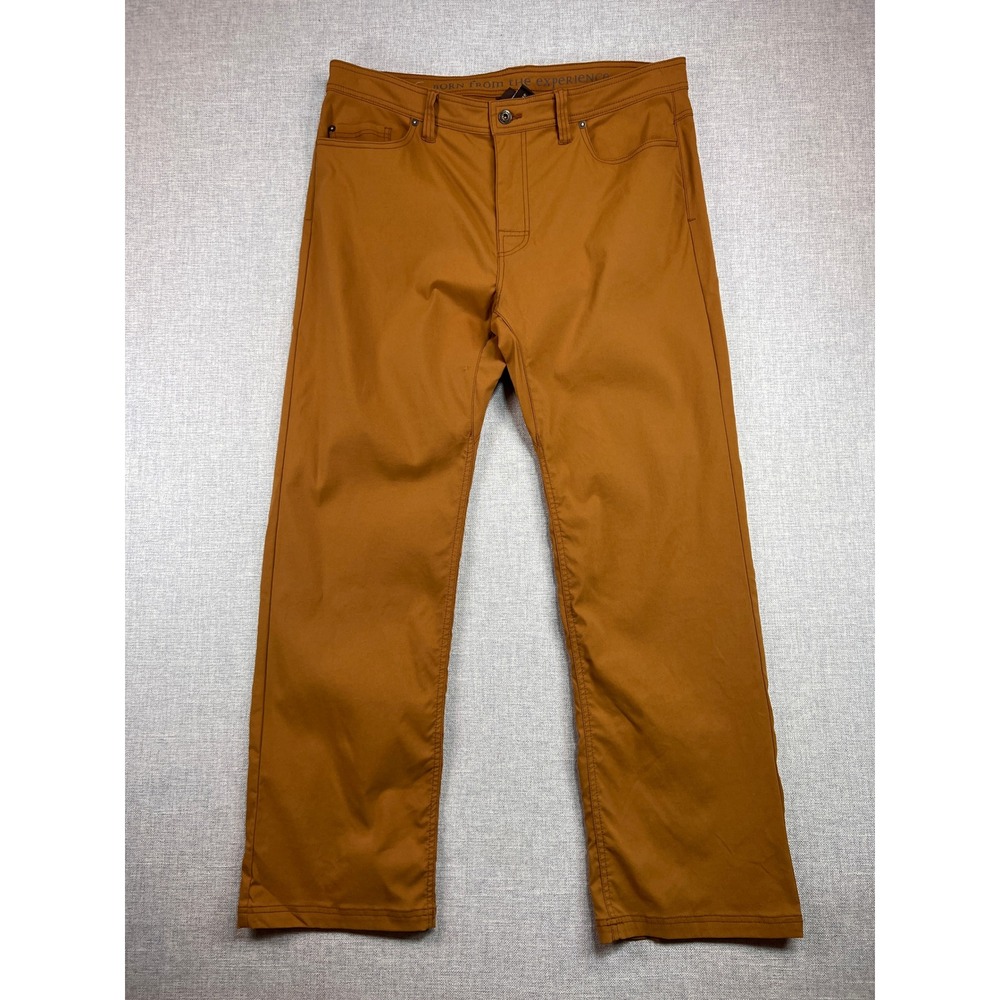 prAna Slim Fit Performance Stretch Pants Men 38x31 Brown Outdoor Utility Commute